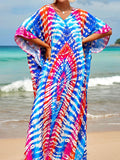 2026 New Colorful Kaftan Tunic Beach Dress Beach Wear Beachwear Beach Cover Up Cover-upsLoose Maxi Dress Female Women V4428
