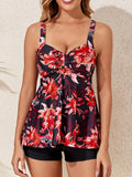 Printed Tankini Set 2026 Padded Floral Swimsuit Women Strappy Swimwear Female Beach Dress Bathers Bathing Swimming Swim Suit XL