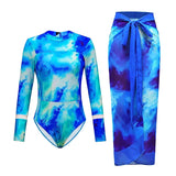 2026 Swimwear Women Long Sleeved Sun Protection One Piece Swimsuit Female's Sports Bathers Swimming Bodysuit Beach With Cover Up