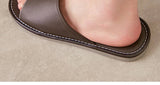 Big Size EU48 Indoor Slippers For Women Men Spring Summer House Shoes Soft Leather Anti-slip Open Toe Couples Home Floor Slides