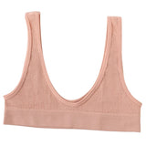 2Pcs/Set Women Non-wire Bra Crop Top Seamless Underwear Female Plunge Bra Tops Ribbed Sexy Lingerie Sports Intimates