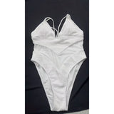 S - XXL 5 Colors V Neck Mesh Sheer Women Swimwear One Piece Swimsuit Female High Leg Cut Monokini Bather Bathing Suit Swim V6168