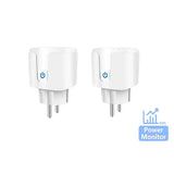 5PCS Smart Socket EU 20A Wifi Smart Plug With Power Monitoring Works with Tuya Smart Life APP Remote Control