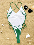 Sexy Backless Bikinis One Piece Swimsuit Bandage Bikini Thong Swimsuit Swimwear Biquini Conjunto De Bikini Tankini Beachwear