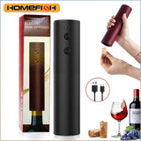 HOMEFISH Electric Wine Bottle Opener Automatic Red Wine Corkscrew Rechargeable Wine Opener One-click Button Wine Tools