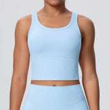 Women's Yoga Vest Shockproof Fixed Cup Beauty Back Yoga Top Outdoor Sports Running Fitness Vest