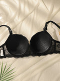 Transparent Floral Two Pieces Clothing Underwire Push Up Lingeries For Woman A2123