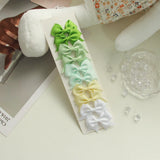 10Pcs/card Grosgrain Ribbon Bows Hair Clips For Girls Small Trailing Bowknots Hairpins Headwear Kids Hair Accessories