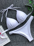 2025 Halter Bra Cup Bikini Women Swimsuit Female Push Up Swimwear Two Pieces Bikini set Brazilian Bather Bathing Suit Swim Lady