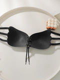 Sexy Front Closure Push Up Bra for Women bra Invisible Seamless Strappy Design black Lingerie Date Night J051