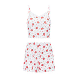 Women Pajamas Set 2 Pieces Loungewear Suits Floral Print Lace Trim Camisoles Tank Tops and Shorts Outfits Summer Sleepwear