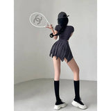 WOMENGAGA Sexy High Waist Slim Safety Skorts Irregular Pleated Pink Skirt Half Body Short Streetwear Hot Sexy Korean Women 51DL