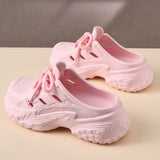 2026 New Leisure Platform Clogs For Women Men Summer Street House Shoes Soft EVA Lace-up Style Slippers Couples Beach Sandals