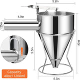 Pancake Batter Dispenser With 4 Nozzles Multi Caliber Stainless Steel Stand