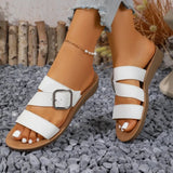 2026Summer Women Flat Sandals Solid Color Casual Comfortable Female Flat  Shoes