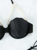 Shell Shaped Underwired Bra Cup Bikini Women Pearls Bikinis 2025 Female Swimwear Two Pieces Bikini Set Push Up Bathing Suit Swim