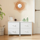 JHK Nightstand Bedside Table With Fabric Drawers And Storage