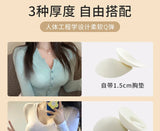 MOYISU Strapless Push Up Bra Underwear, Cross Back for Small Chest, Padded Enhancer Adhesive Lift to Look Bigger, Deep Plunge