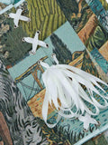 New retro palace style corset oil painting style jacquard fabric gathers waist and wears corsets.