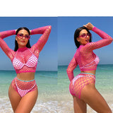 1 Set Sexy Women Fishnet Cover Ups Hollow Out Bodycon Women's Swimwear See through Tassel Dress without Bikini Beachwear