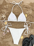 Sexy Wave Wrinkled Halter Brazilian Bikini Female Swimsuit Women Swimwear Two-pieces Bikini set Bather Bathing Suit Swim Lady