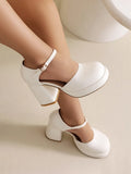 NASBAVI Platform Pumps Chunky Heel Ankle Strap Shoes 2025 Spring Summer Wedding Shoes Fashion Sexy Mary Janes Pumps Big Size 48