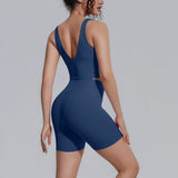 Women's Yoga Set Sports Running Fitness Beautiful Back Vest Hip Lifting Slim-Fit High Waist Shorts Training Gym Workout Suits