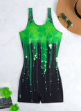 2026 Sporty Printed Slim Swimsuit Women One Piece Vintage Swimwear Female Sexy Bathers Bathing Swimming Swim Suit Beachwear XXL