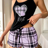 Women Pajamas Sleepwear Pajama Set Sports Camisole And Shorts Print Ventilate Casual Soft Comfortable