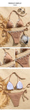 Shell Decoration Halter String Strappy Bikini Women Swimwear Female Swimsuit Two-pieces Bikini Set Ribbed Bathing Suit Swim Lady