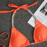 New Jewelled Rhinestone Bling Diamond Bikini Women Swimwear Female Swimsuit Two-Pieces Bikini Set Bather Bathing Suit Swim V2268