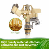 Impact Sprinkler on Tripod Base Heavy Duty Lawn Sprinkler 360 Degree Large Area Irrigation Brass Sprinkler Nozzle and Zinc Alloy
