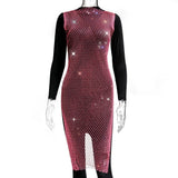 New Sexy Swimsuit Bikini Cover Up Beach Dress Women Mesh Slit Sparkling Crystal Diamond Cover Ups for Swimwear Women Pareo Plage