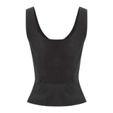 Women Vest Lace-up Strap Renaissance Vinatge Square Neck Sleeveless Medieval Slim Fit Halloween Cosplay Performance Top