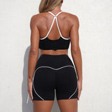 Women's Yoga Sets Sports Fitness Cross Beauty Back Bra Slim Fit Hip-Lifting Shorts Suits Running Workout Gym Training Sets