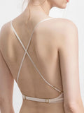 Women‘s lace bralette wireless push-up bra U back sexy Lingerie Deep V bra sexy backless invisible underwear with crossed back