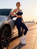 2 pcs Women's Seamless Yoga Sets Sport Leggings Bra Sportswear Woman Gym Outfit Workout Set High Waisted Yoga Clothes Activewear