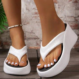 2026 New Women Fashion Slippers Soft EVA Summer Platform Shoes Girls Beach Flip Flops Thick Sole Female High Heel Street Sandals