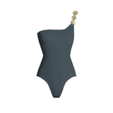 Sexy Woman Swimsuit Summer Set Female Biquini Ladies Swimwear 2026 New Shiny One-Shoulder Backless One Piece For Vacation