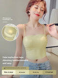 MOYISU Beautiful Back Strap Underwear Women's Big Chest Small Chest Gathering Without Trace Chest Thin Summer Vest Wear Bra