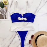Bikini 2026 Sexy Swimwear Swimsuit Women Push Up Patchwork V-neck Bowknot Bikinis Set Bathing Suit Beach Bikini Banadores Mujer
