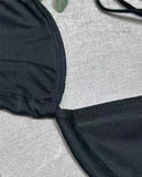 Women's Sexy Beach Bath Sunbathing Rope Two Piece Bikini Swimsuit Sexy Swimsuit Halter Neck Triangle Top String Bikini Set