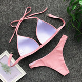 2025 Halter Bra Cup Bikini Women Swimsuit Female Push Up Swimwear Two Pieces Bikini set Brazilian Bather Bathing Suit Swim Lady