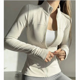 Women's High-End Yoga Fitness Suit Standing Collar Long-Sleeved Sports Jacket for Active Wear And Exercise
