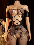 Adult Sexy Lingerie For Women Babydoll Hot Crotchless Erotic Underwear Outfit Open Bra Floral Bodysuit Transparent Bodystockings
