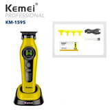 Kemei 1593 Barber Professional Hair Clipper Rechargeable Trimmer Electric Hair Cutting Machine External Rotor Brushless Motor