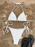 Sexy Wave Wrinkled Halter Brazilian Bikini Female Swimsuit Women Swimwear Two-pieces Bikini set Bather Bathing Suit Swim Lady