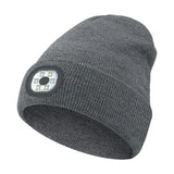 LED Beanie with The Light Unisex USB Rechargeable Headlamp Winter Knitted Cap Gifts For Men Dad Father USB Rechargeable Caps