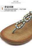 2026 New Shoes for Women Bohemia Crystal Sandals Women Shoes Rhinestone Lady Flip Flops Pearl Slip on Flat Beach Shoes