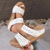 2025 Summer Platform Wedges Sandals Women Vintage Hollow Out Thick Bottom Slippers Woman Comfortable Non Slip Rome Shoes Female